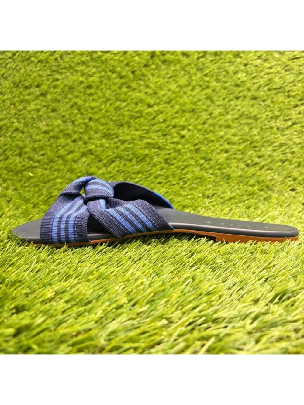 Rothy's The Knot Womens Size 8 Blue Beach Casual Slip On Flats Slid Sandals